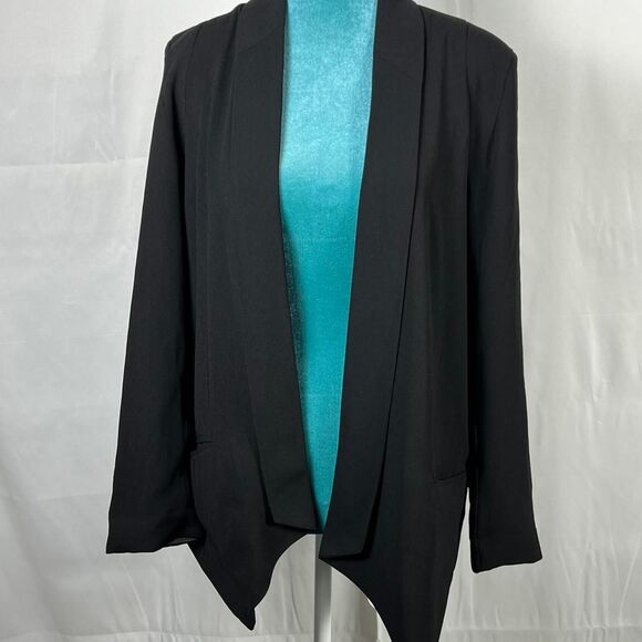 NWT Cartonnier Anthropologie Black Drape Waterfall Blazer (Size S) boho work - Picture 1 of 7